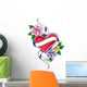 Heart and Flower Tattoo Wall Mural
