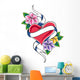 Heart and Flower Tattoo Wall Mural