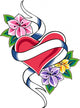Heart and Flower Tattoo Wall Mural
