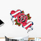 Heart and Rose Ribbon Wall Mural