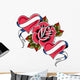 Heart and Rose Ribbon Wall Mural