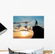 Man on top of mountain Wall Decal