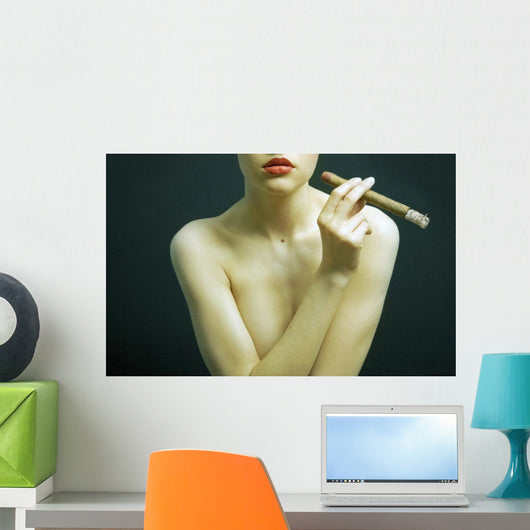 Elegant Smoking Woman Wall Decal