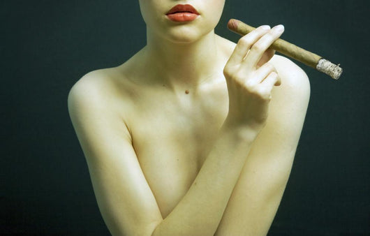 Elegant Smoking Woman Wall Decal
