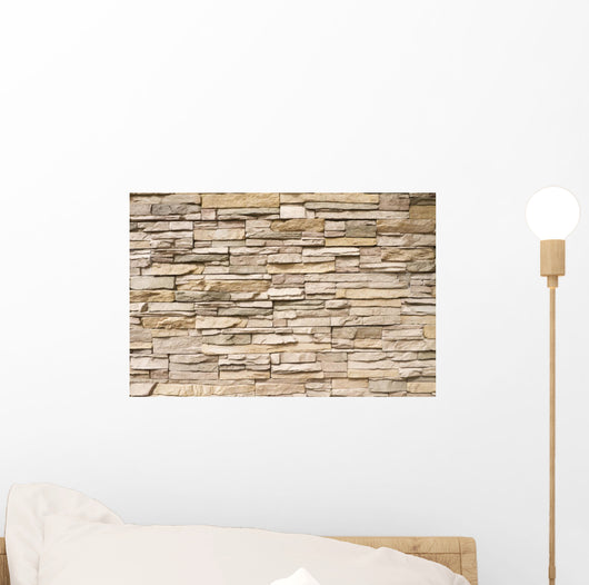 Stacked Stone Wall Background Horizontal Wall Mural