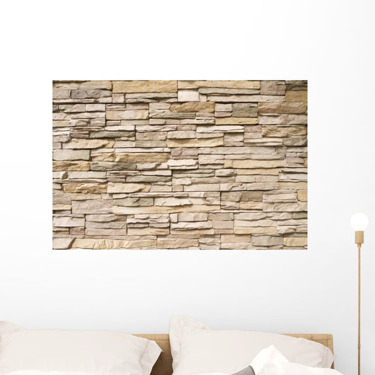 Stacked Stone Wall Background Horizontal Wall Mural