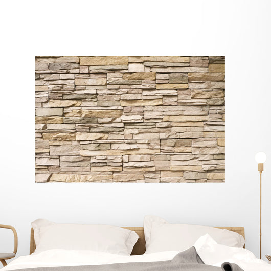 Stacked Stone Wall Background Horizontal Wall Mural