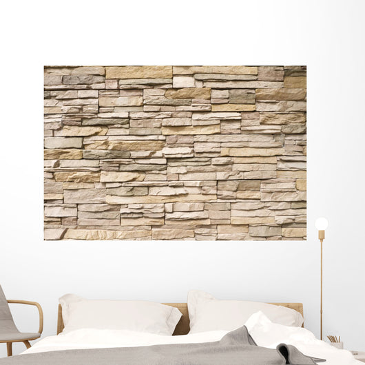 Stacked Stone Wall Background Horizontal Wall Mural