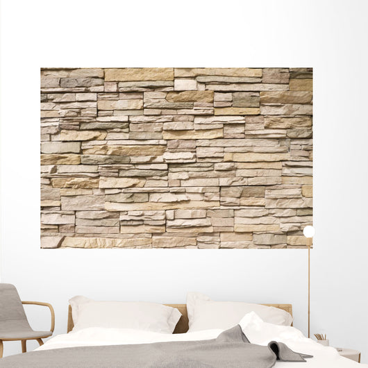 Stacked Stone Wall Background Horizontal Wall Mural