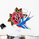 Rose and Bird Emblem Wall Mural