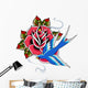 Rose and Bird Emblem Wall Mural