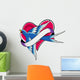 Heart and Bird Ribbon Wall Mural