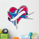 Heart and Bird Ribbon Wall Mural