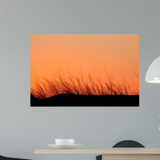Grass Silhouette Dune Sunset Wall Decal