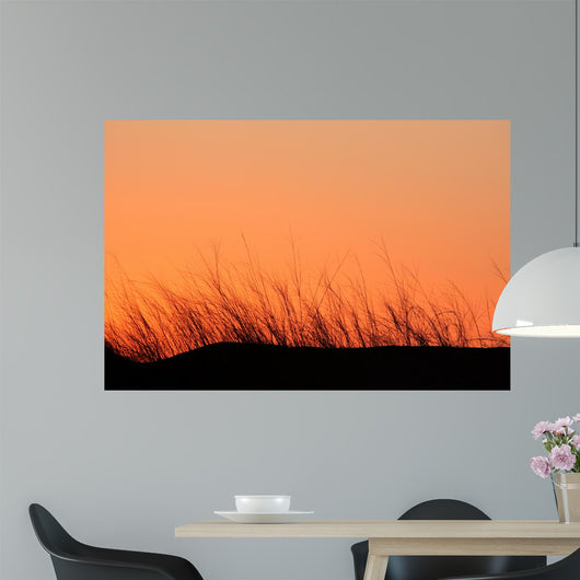 Grass Silhouette Dune Sunset Wall Decal