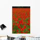 Red Poppy Field Wall Decal