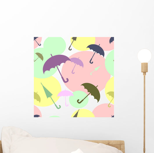 Multicoloured Umbrellas Wall Decal