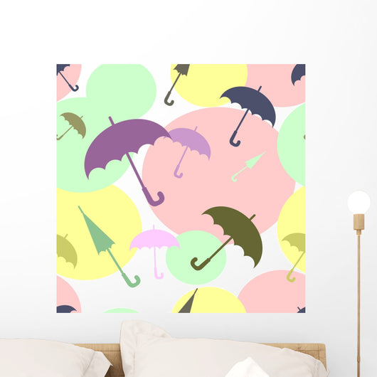Multicoloured Umbrellas Wall Decal