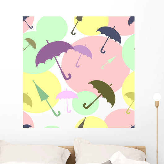 Multicoloured Umbrellas Wall Decal