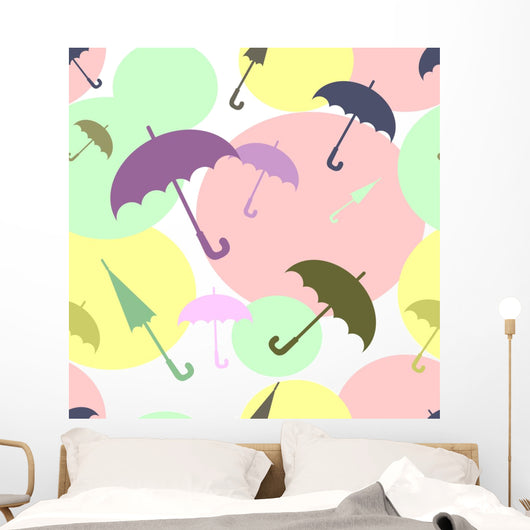Multicoloured Umbrellas Wall Decal