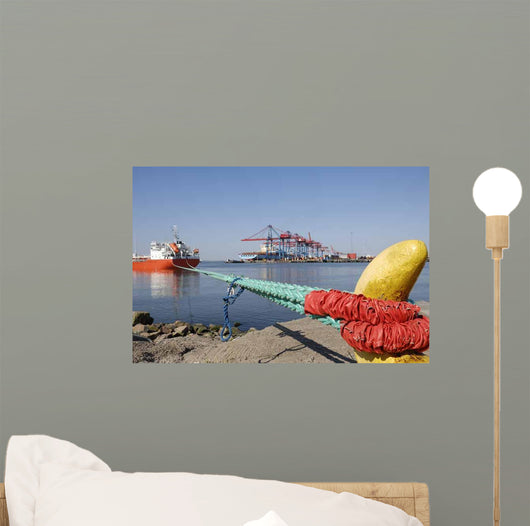 Container Port Scenery with Wall Decal