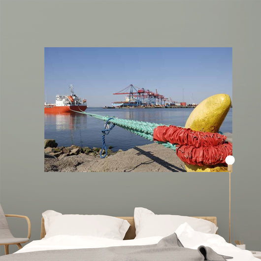 Container Port Scenery with Wall Decal