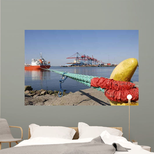 Container Port Scenery with Wall Decal