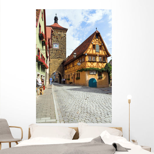 View of Siebers Tower from Spitalgasse, Rothenburg. Wall Mural