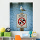 Seagull Perched Atop Wildlife Sign Wall Mural