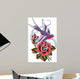 Swallow Rose Tattoo Wall Decal