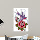 Swallow Rose Tattoo Wall Decal