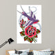 Swallow Rose Tattoo Wall Decal
