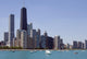 The Chicago skyline seen from Lake Michigan.. Wall Mural
