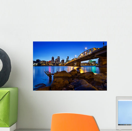 Portland Oregon Skyline Blue