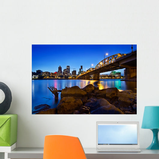 Portland Oregon Skyline Blue