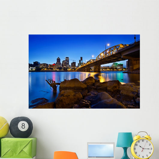 Portland Oregon Skyline Blue
