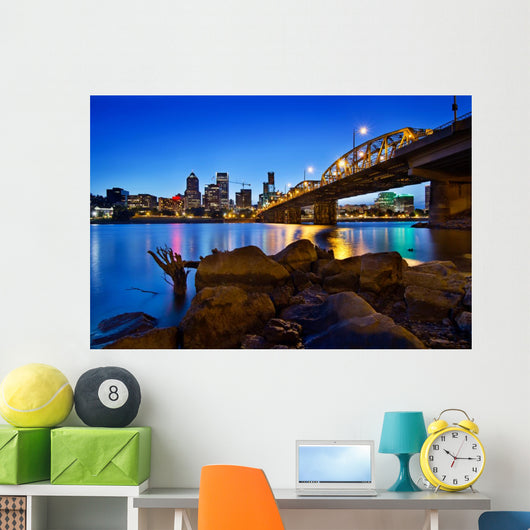 Portland Oregon Skyline Blue