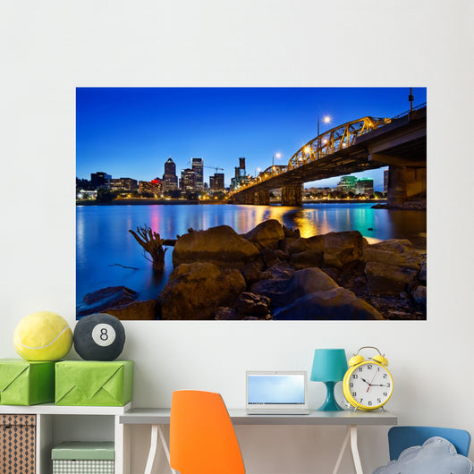 Portland Oregon Skyline Blue