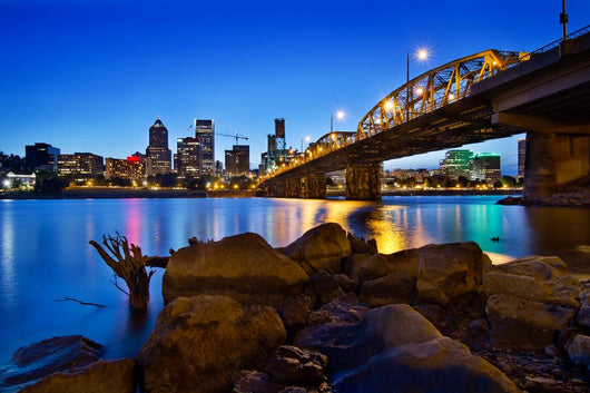 Portland Oregon Skyline Blue