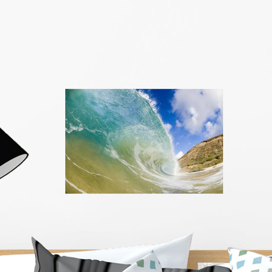 giant breaking wave in hawaii Wall Mural