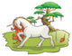 Mythical Unicorn Forest Vector Wall Decal