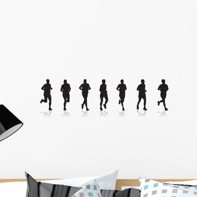 Runners Wall Mural shown on a wall