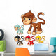Funny Monkey Vector Character Wall Decal
