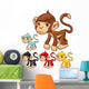 Funny Monkey Vector Character Wall Decal