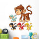 Funny Monkey Vector Character Wall Decal