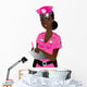Pink Police Woman Wall Decal