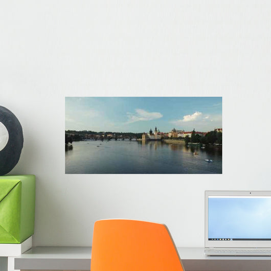 Right Riverside Prague Panorama Wall Decal