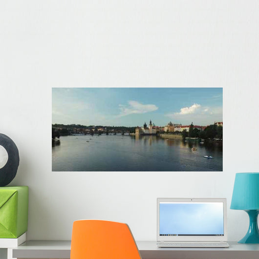 Right Riverside Prague Panorama Wall Decal