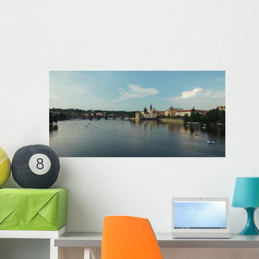 Right Riverside Prague Panorama Wall Decal