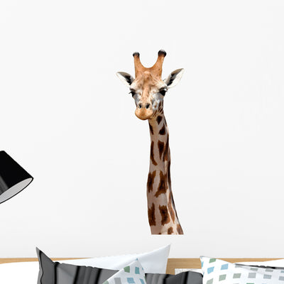 Giraffe Neck Wall Decal shown on a wall